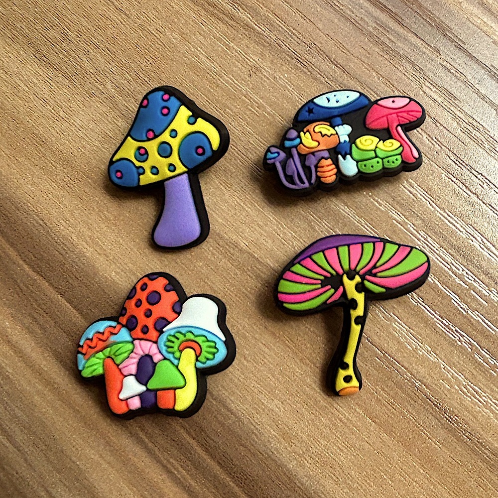 NWOT Mushroom Shoe Charms Crocs Jibbitz 4ct